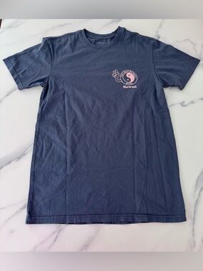 RVCA Navy Tee with Pink Hawaii Emblem